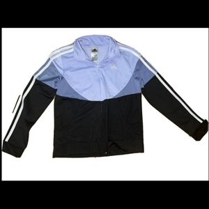Girls Adidas Track Jacket size 10/12 black and purple